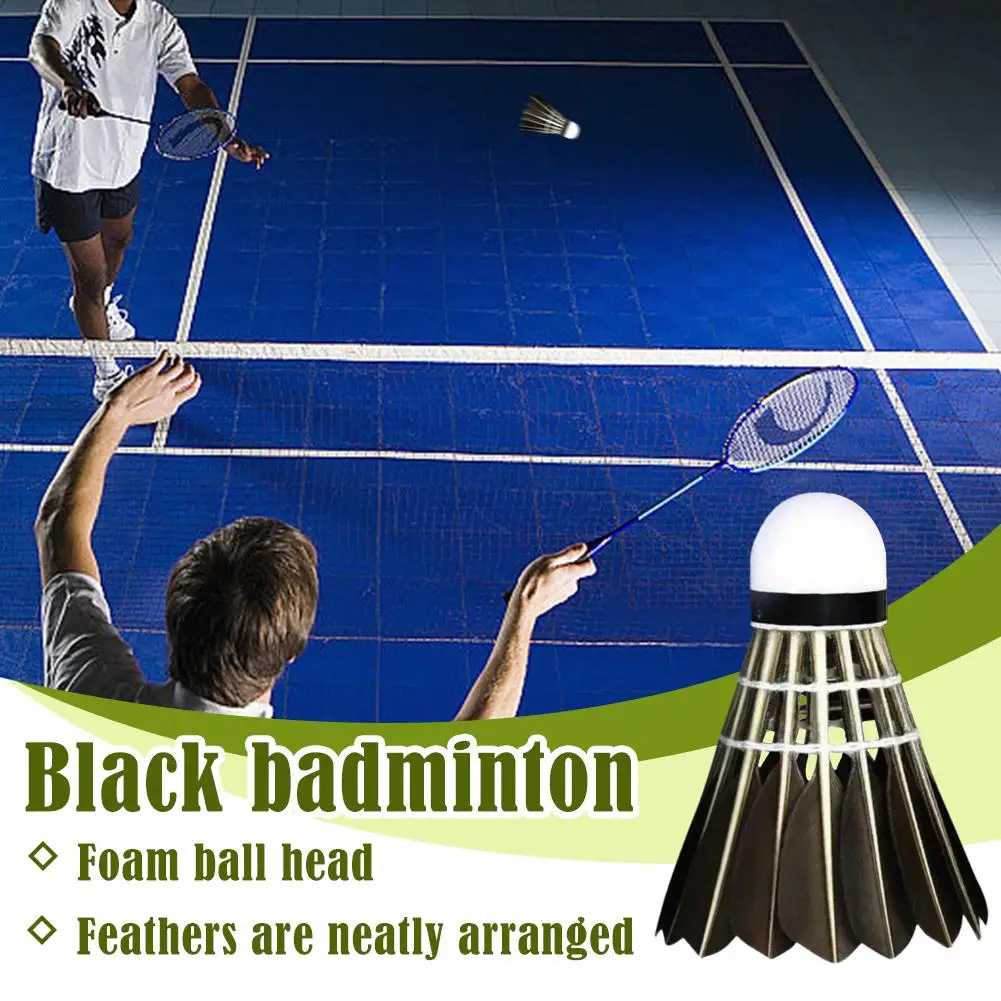 12/36PCS Professional badminton black goose feather shuttlecock and stable windproof training sports shuttlecock