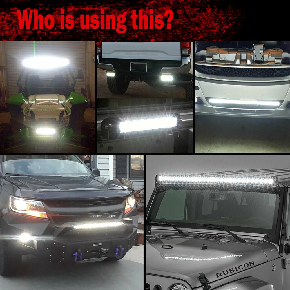 6D Ultra Strip LED Light Bar 8" 14" Inch Driving Fog Lamp Work Light 4x4 Led Bar For Motorcycle Car Offroad SUV ATV Tractor Spot - view 3