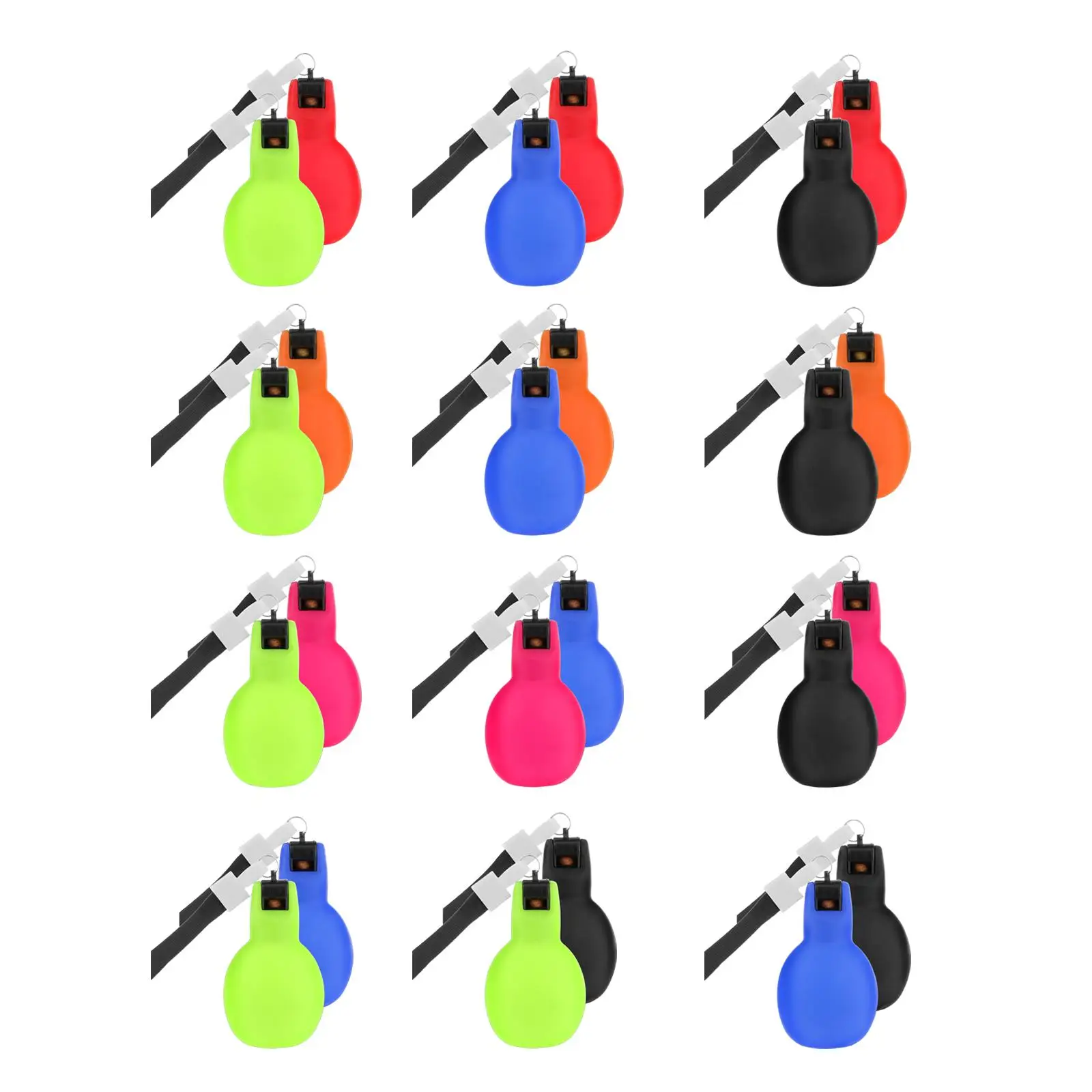 Hand Squeeze Whistles com colhedores, interior e exterior, caminhadas e futebol, 2x