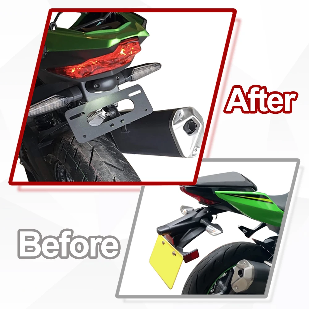 Support de plaque de planificateur de queue arrière de moto, kit d\'éliminateur de garde-boue, KAWASAKI Ninja 250, 400, 2018-2024, Z250, Z400,