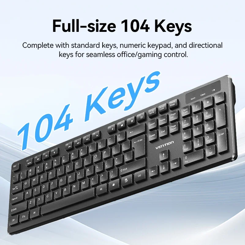 Vention Office Home Wireless Keyboard And Mouse Set Support English Spanish Computer Business Office Gaming Key Mouse Cover Kit