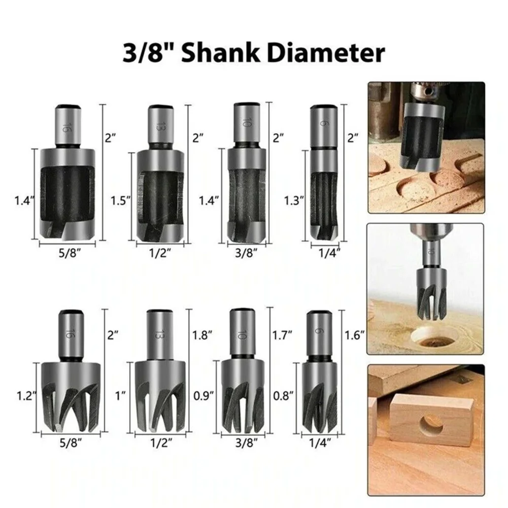 3-point Countersunk Wood Drilling Set, Woodworking Chamfer Drilling Tool Set, High-speed Steel Chamfer Woodworking 23pcs