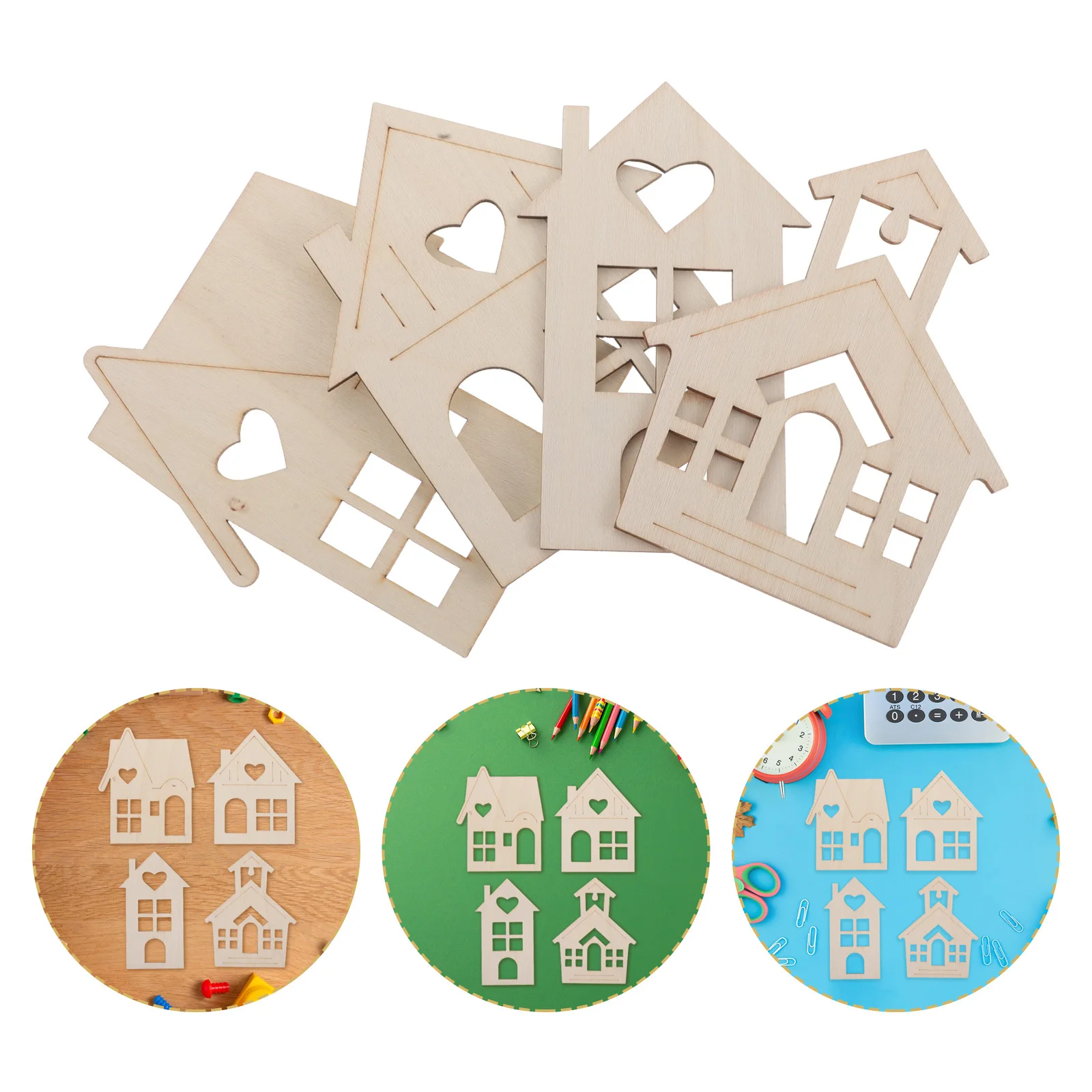 

24Pcs Natural Wood Shapes Unfinished for DIY Crafts Painting Wooden Ornaments Xmas Tree Hanging Decoration