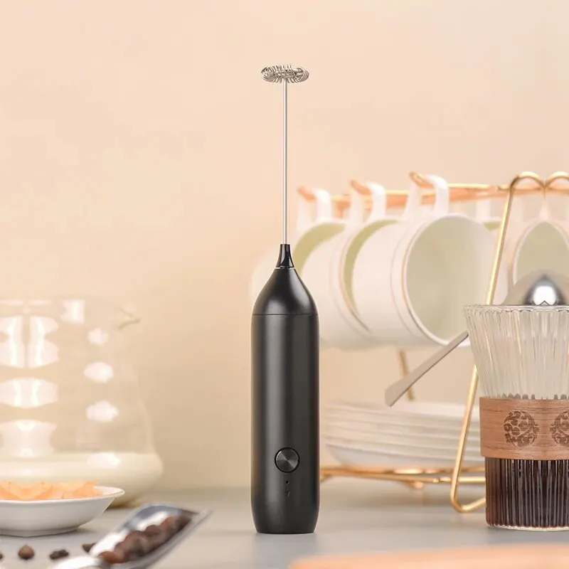 Electric Milk Frother Coffee Frother USB-C Rechargeable Electric Whisk Powerful Mini Drink Mixer