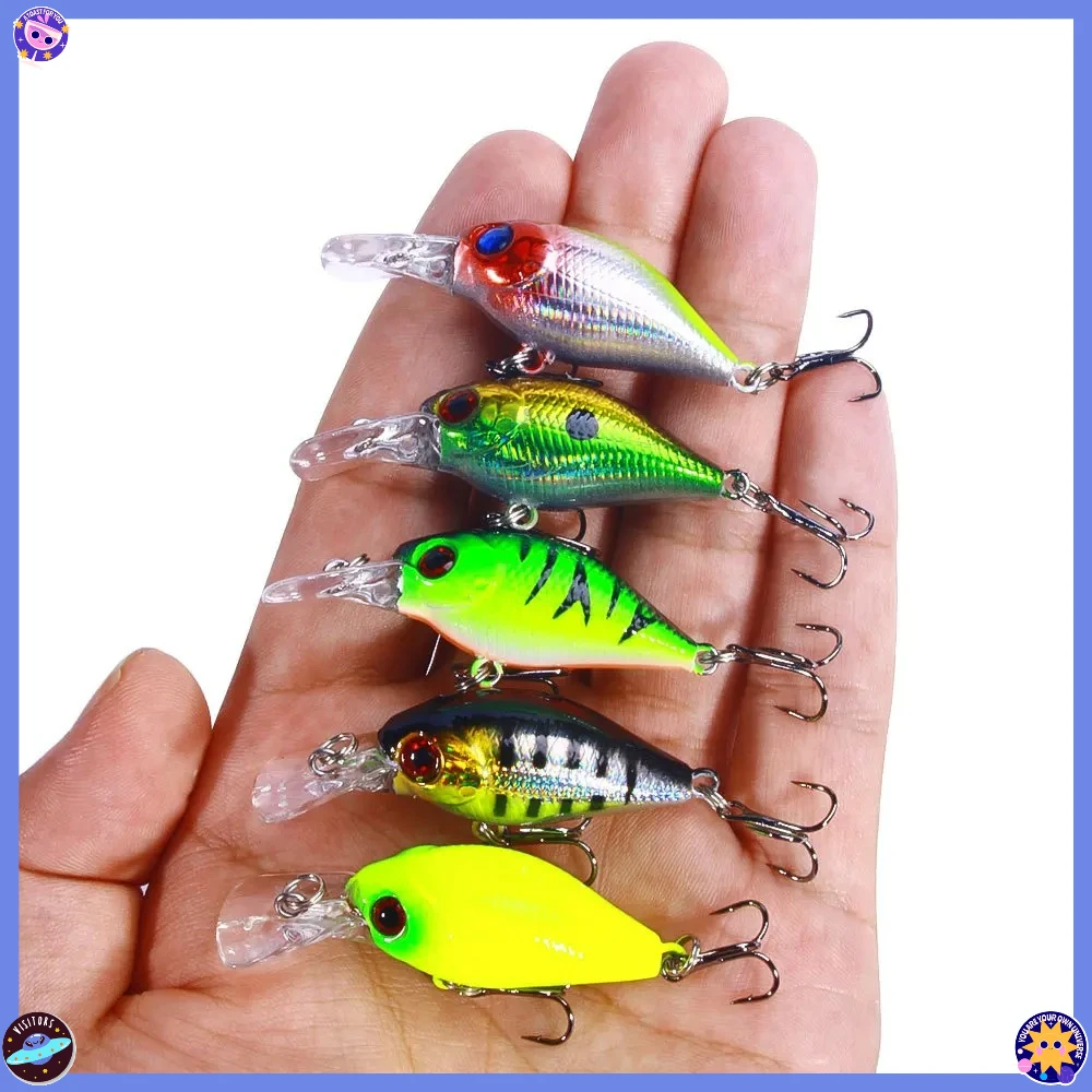 5 قطعة Crankbait روك الأسماك باس الصيد إغراء مجموعة 4.4 جرام 5 سنتيمتر الطعوم الاصطناعية توبواتر كرنك Wobblers ل بايك كرانكبيتس الصيد