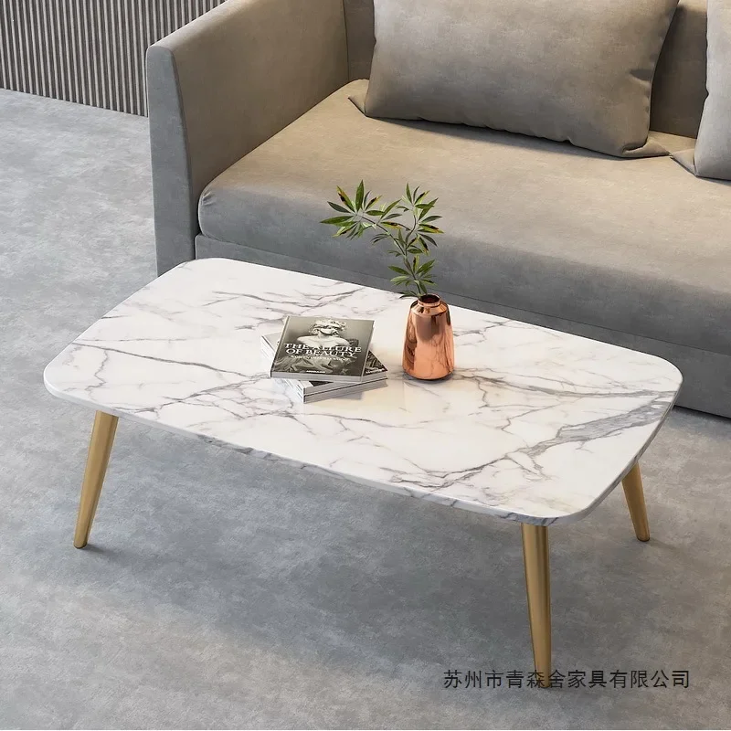 DSA marble coffee table simple living room household rectangular table Nordic modern small apartment wrought iron office coffee