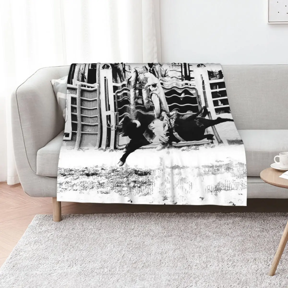 Rodeo Bull Rider Throw Blanket All Weather Soft Throw Blanket for Sofa