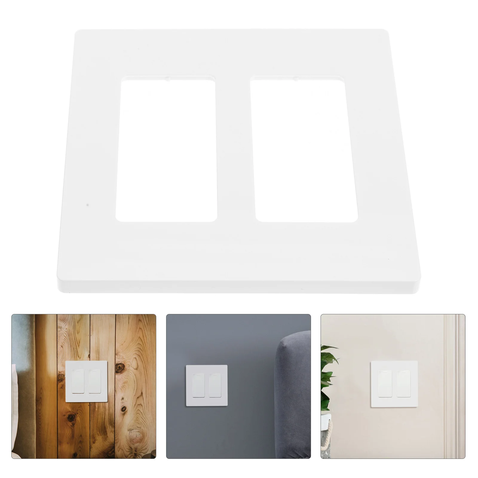 Switch Socket Panel Screwless Wall Plate Cover Covers White Outlet Double Electric Outlets Power Light