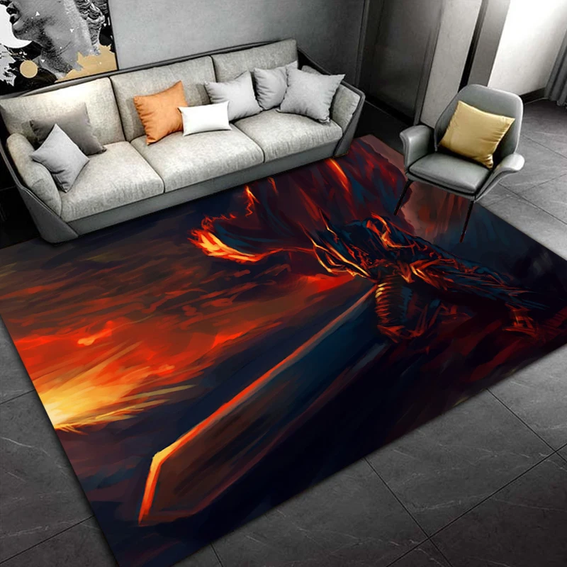 Anime Berserk Pattern Carpets Bedroom Play Mats Bedroom Decor Carpet Livingroom Rug Crawl Mat Christmas Gift Rug Tapetes Tapis