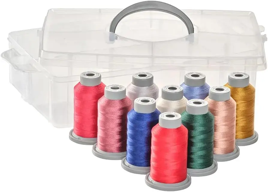 

Vibrant Polyester Thread Kit - 40-10 Size, 1,100yds Spools for Quilting Sewing Embroidery Crafts