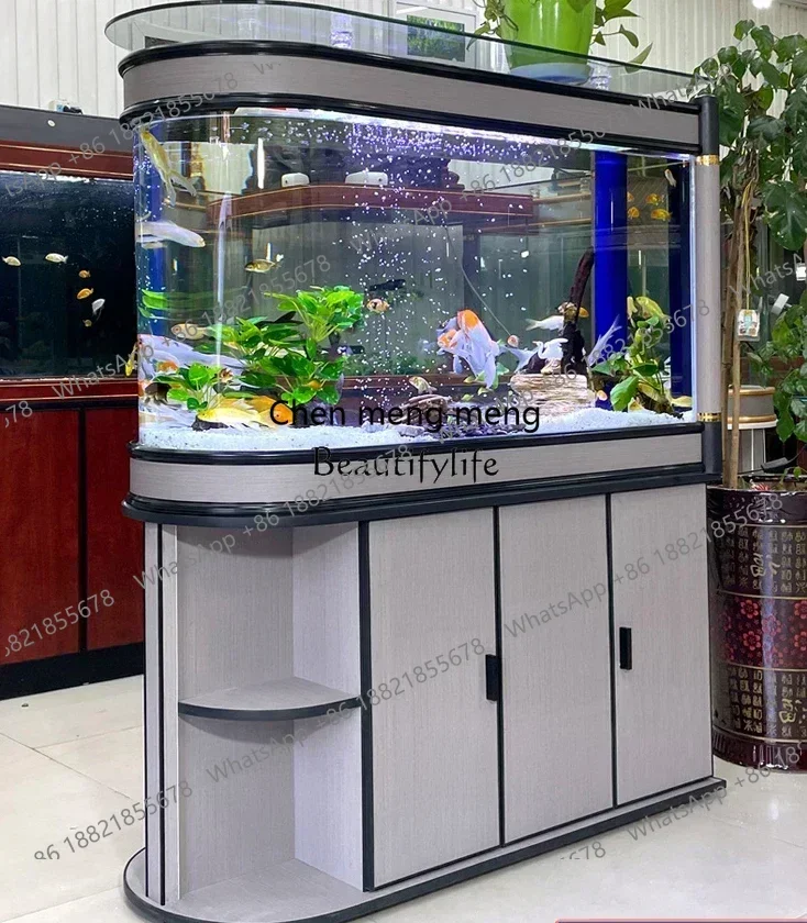 Living Room Small Household Fish Tank Screen Change Water Partition Shoe Cabinet Large Bottom Filter Aquarium