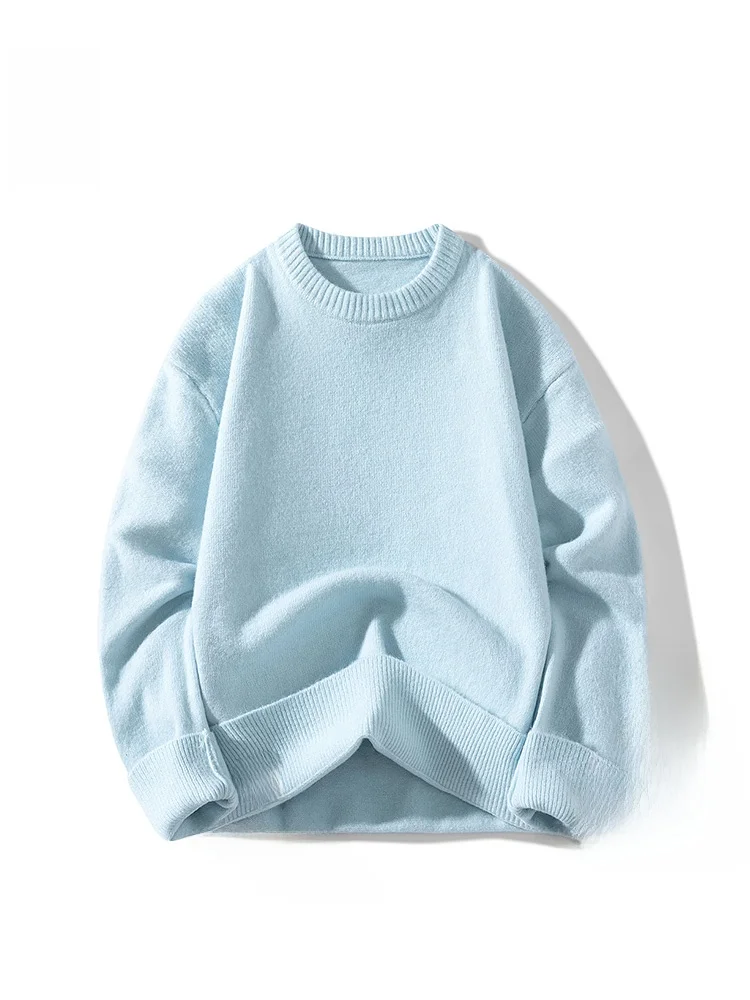 

Rampo Men's Thiened Warm Basic Knitted Sweater Winter Faion Brand Trendy Men's Woolen Sweater Loose Fit Long Sve round...