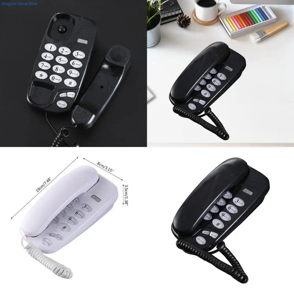 N2UB Wall Phone Fixed Landline Wall Telephones with Mute and Redial Call Flash