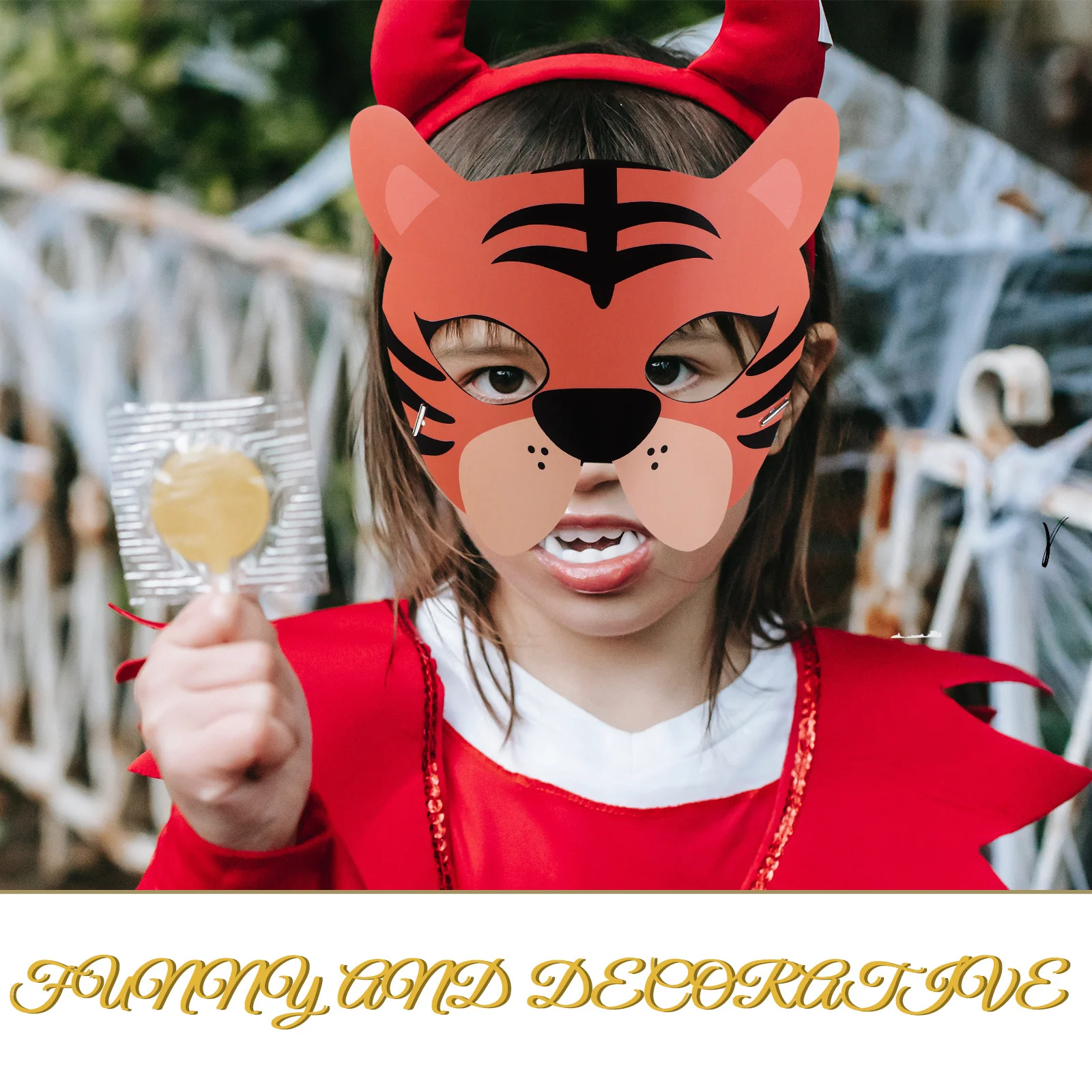 16 قطعة من قناع الحيوانات، أقنعة تنكرية ورقية للوجه، زينة لحفلات أعياد الميلاد