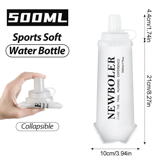 NEWBOLER TPU Outdoor Sport Klappbare Weiche Flasche Trinken Tragbare Wasserflasche für Laufen Camping Wandern Fahrrad Fitness Wasserbeutel