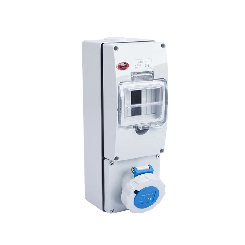 IP67 Electrical  Switches CEE Socket With Miniature Circuit Breaker Protection IP66 Waterproof Lockable Distribution box