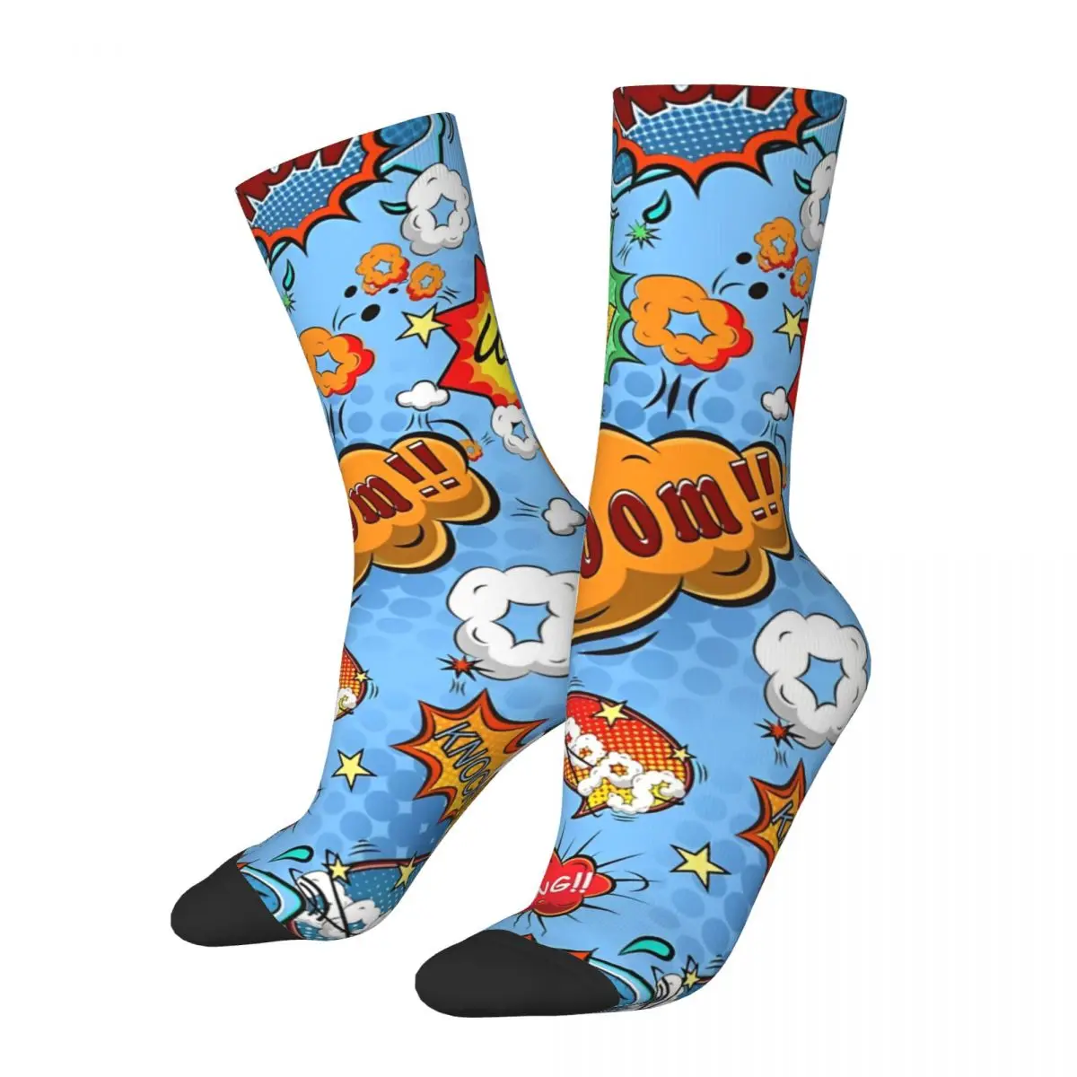 

Comic Explosion Bubbles Socks Trendy Stockings Men High Quality Cycling Socks Autumn Pattern Non Skid Socks