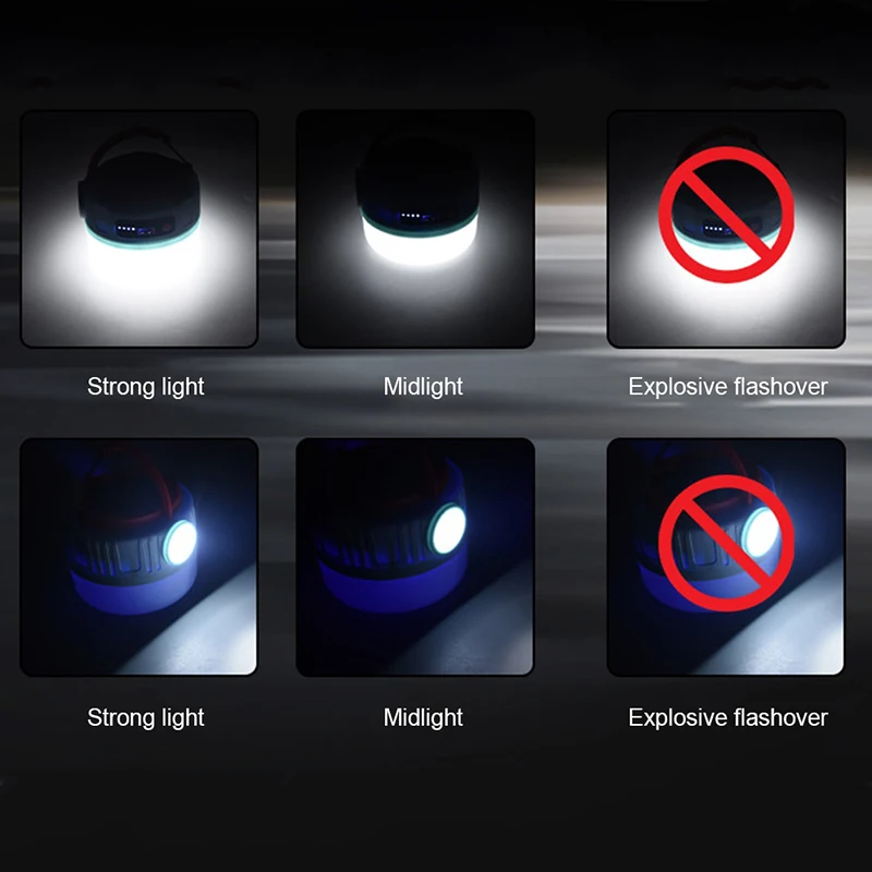 في الهواء الطلق ضوء التخييم الشمسية عالية الطاقة ضوء العمل مصباح ليد جيب بنك الطاقة في حالات الطوارئ خيمة معلقة مصباح فانوس قابلة للشحن #3