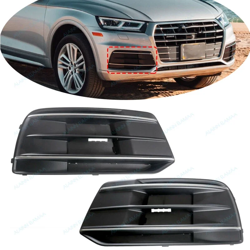 

ABS Gloss Black Left Right Side Car Front Fog Light Cover Grille Grill Bezel 80A807679D 80A807680D For Audi Q5 2018 2019 2020