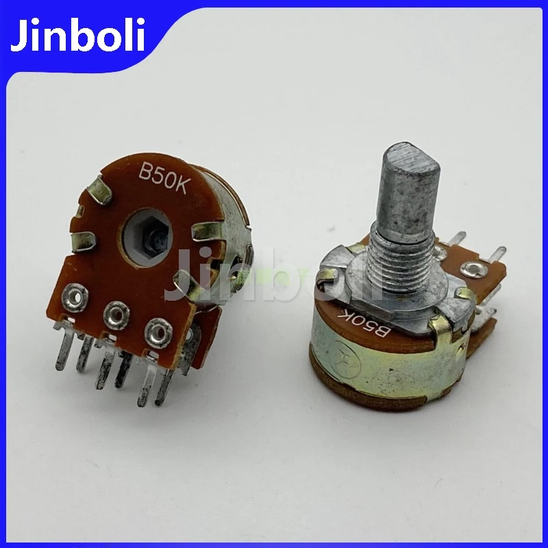 2PCS 16 Type Double Potentiometer B50K Double Row sixPins Amplifier Audio Amplifier Preamplifier