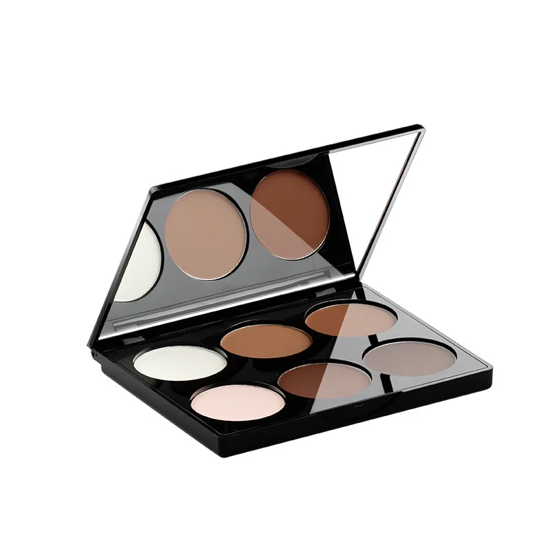 Three dimensional Lightening six color Contouring Powder Highlight Shadow combination nose shadow matte profile European and Ame