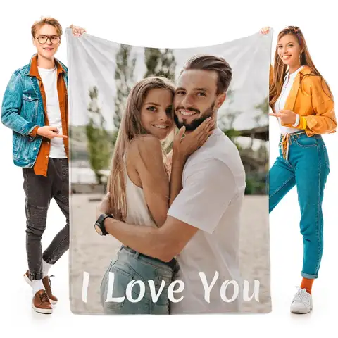 1pc Personalized picture and text customized blankets, gift blankets tailored for children, parents, lovers, lovers, and friends