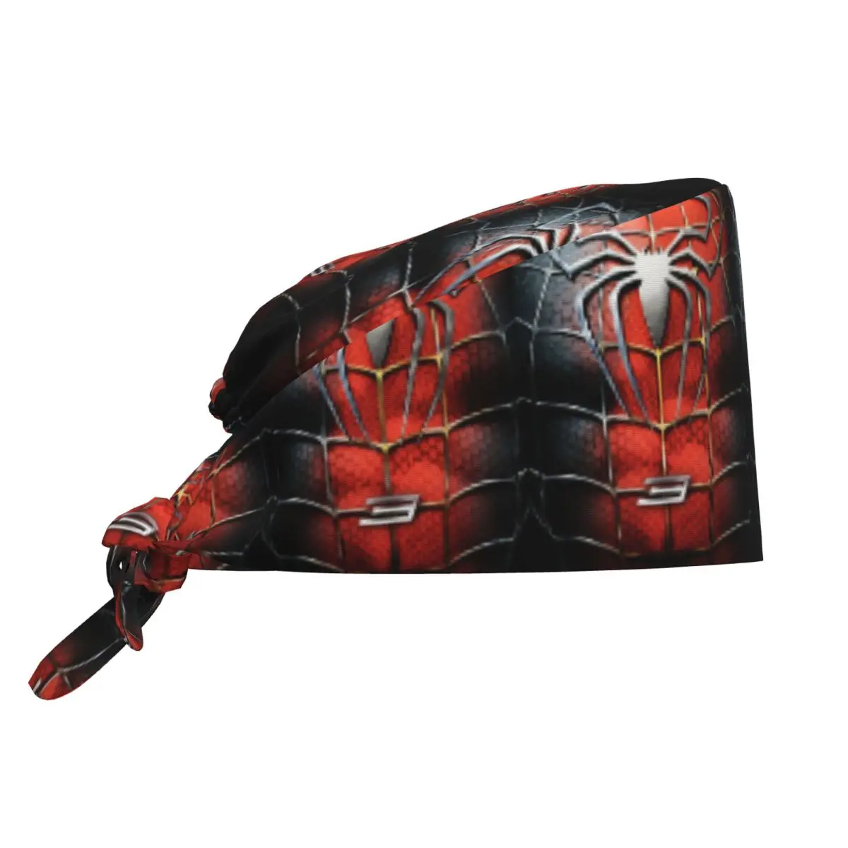 Gorro de trabajo ajustable personalizado de Spider Man Manga Anime para mujeres y hombres, gorros exfoliantes de tela de araña, gorro de cirujano para médico de enfermería para Chef