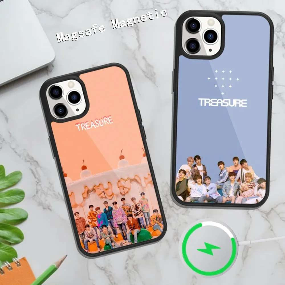 Корейский стиль, телефонный чехол для iPhone Magsafe, магнитный, 15, 14, 13, 12, 11 Plus Pro Max, Беспроводная зарядка