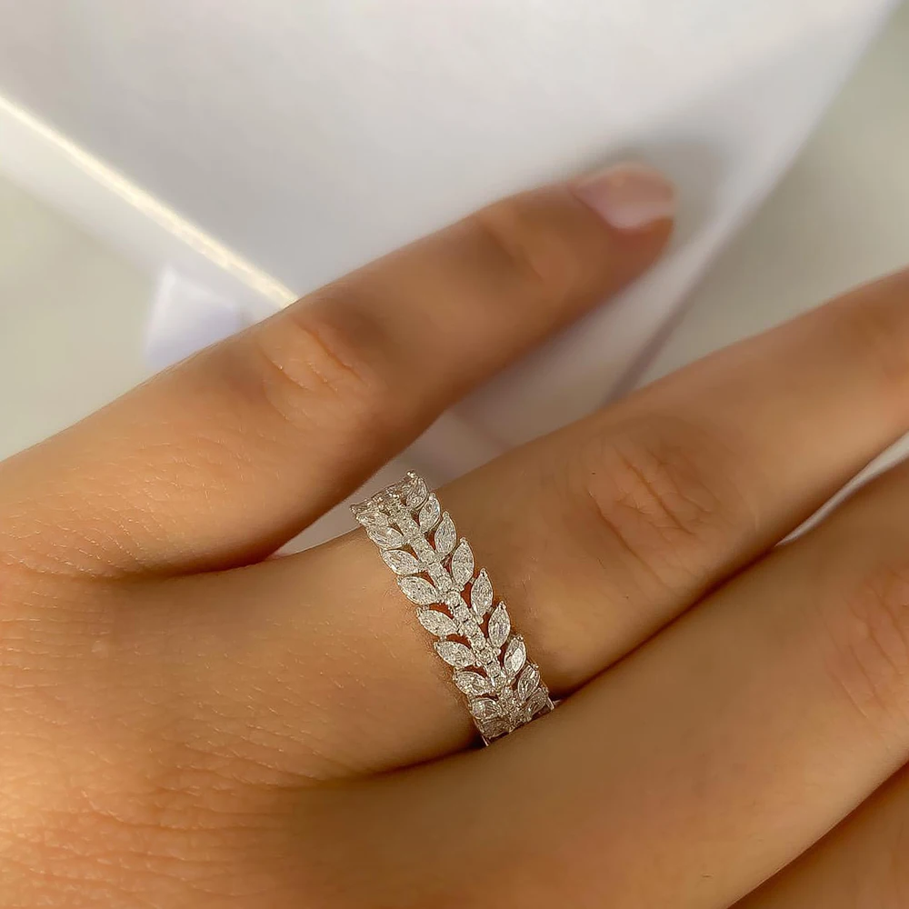 Luxury Fashion Marquise Zircon Cut Eternity Band Ring for Wedding Engagement Love Girls Ladys and Women Sepcial Unique R7035b