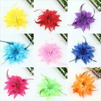 Girls Fashion Flower Feather Beads Corsage Hair Clip Bridal Hairband Bride Barrettes Hair Accessories for Dance Party Dancing