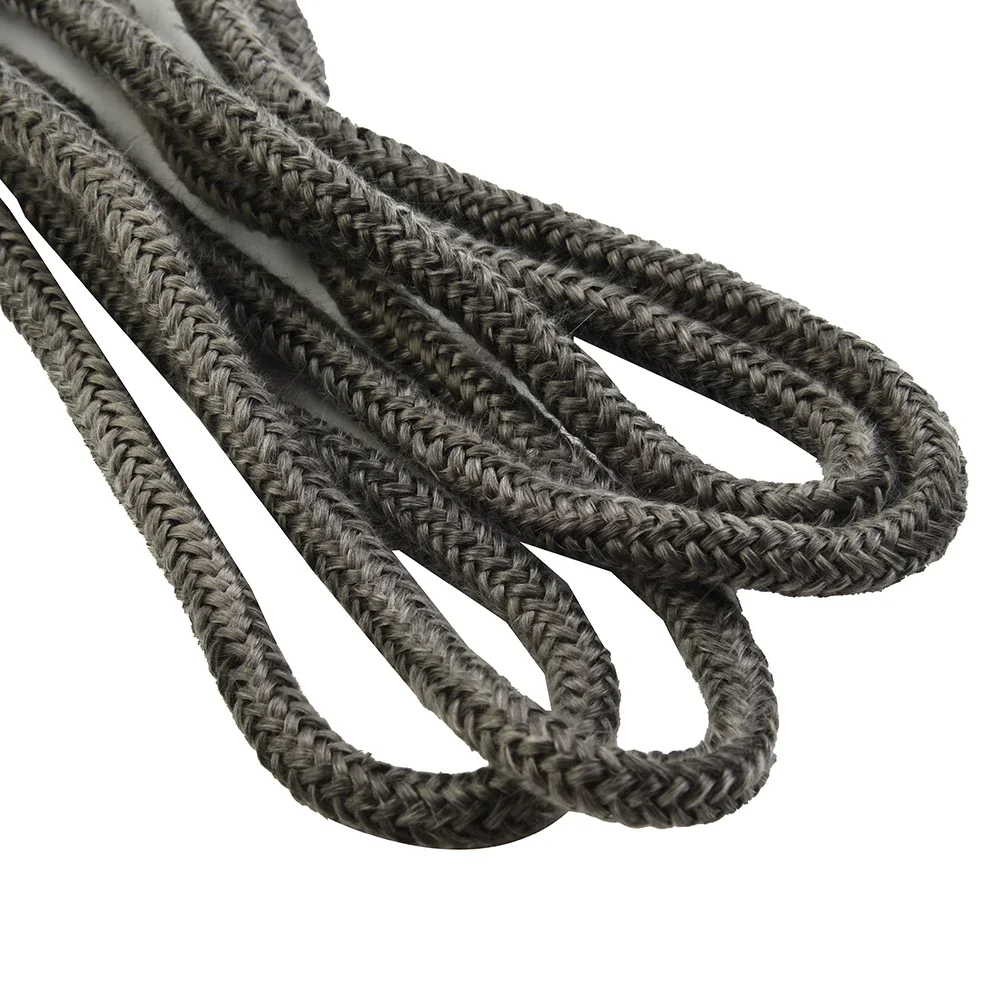 Corda de Vedação à Prova de Fogo para Porta de Fogão Cinza Escuro, Cabo de Lareira, Fibra de Vidro, Alta Temperatura, Substituição, 2m, 10mm, 12mm