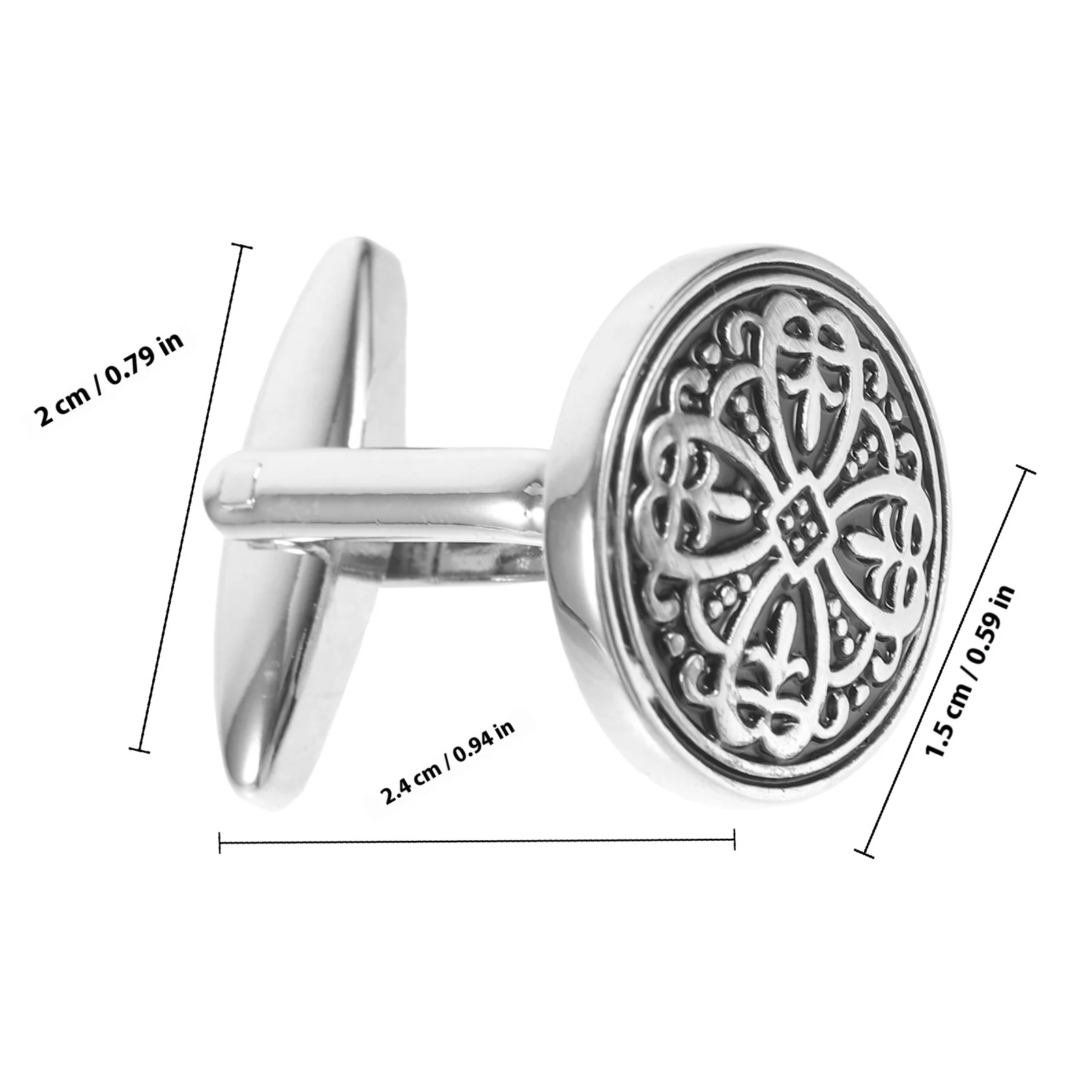 أزرار أكمام مطلية بسبائك النحاس للجنسين خمر الأزهار الفضة السوداء ريترو ستايل الرجال النساء كم زر هدية الزفاف #3