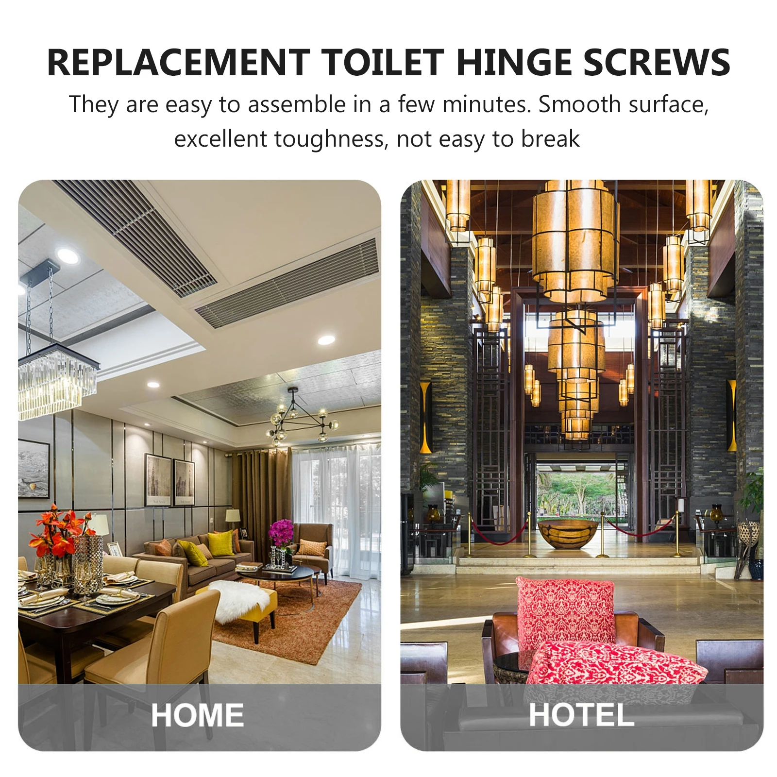 

2 Set Toilet Cover Screw Seat Top Fixing Part Screws Water Tank Lid Clips Mounting Bolts Soft Installation Accessories Locking