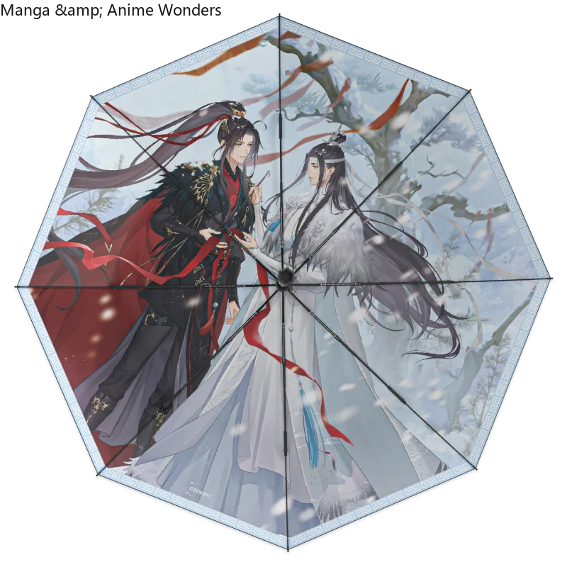 

Official Tian Guan Ci Fu TGCF Xie Lian Hucchng Cosplay Folding Umbrella Sun Rain Umbrella Triple Fold Automatic Umbrella Anime
