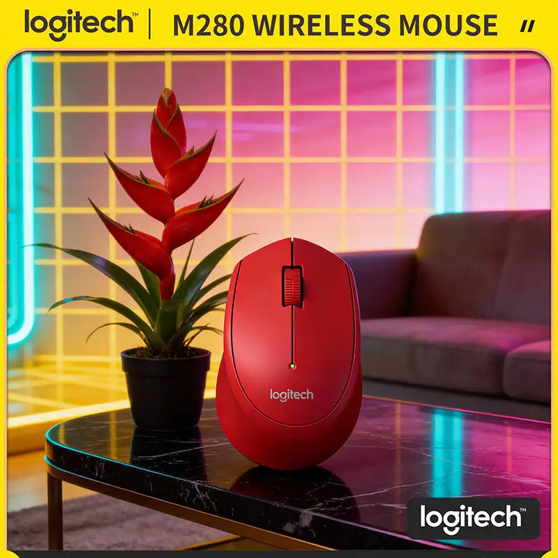 

Logitech M280 Wireless Optical Mouse Plug and Play 10m Range 18-Month Battery 1000 DPI for Desktop Mac Windows