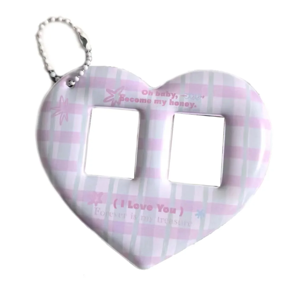 

Creative Love Heart Photocard Holder 1 inch 2 Slots Card Holder Cute Colorful Idol Photo Protective Cover for Girls