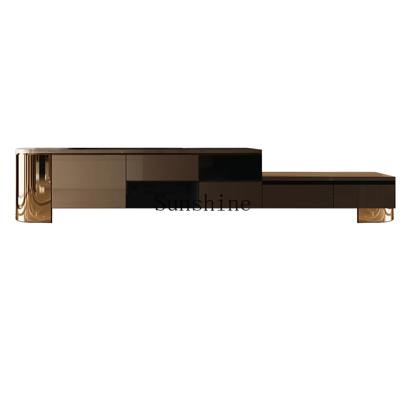 

High-end marble TV cabinet lengthened by 3.2 meters light luxury household coffee table