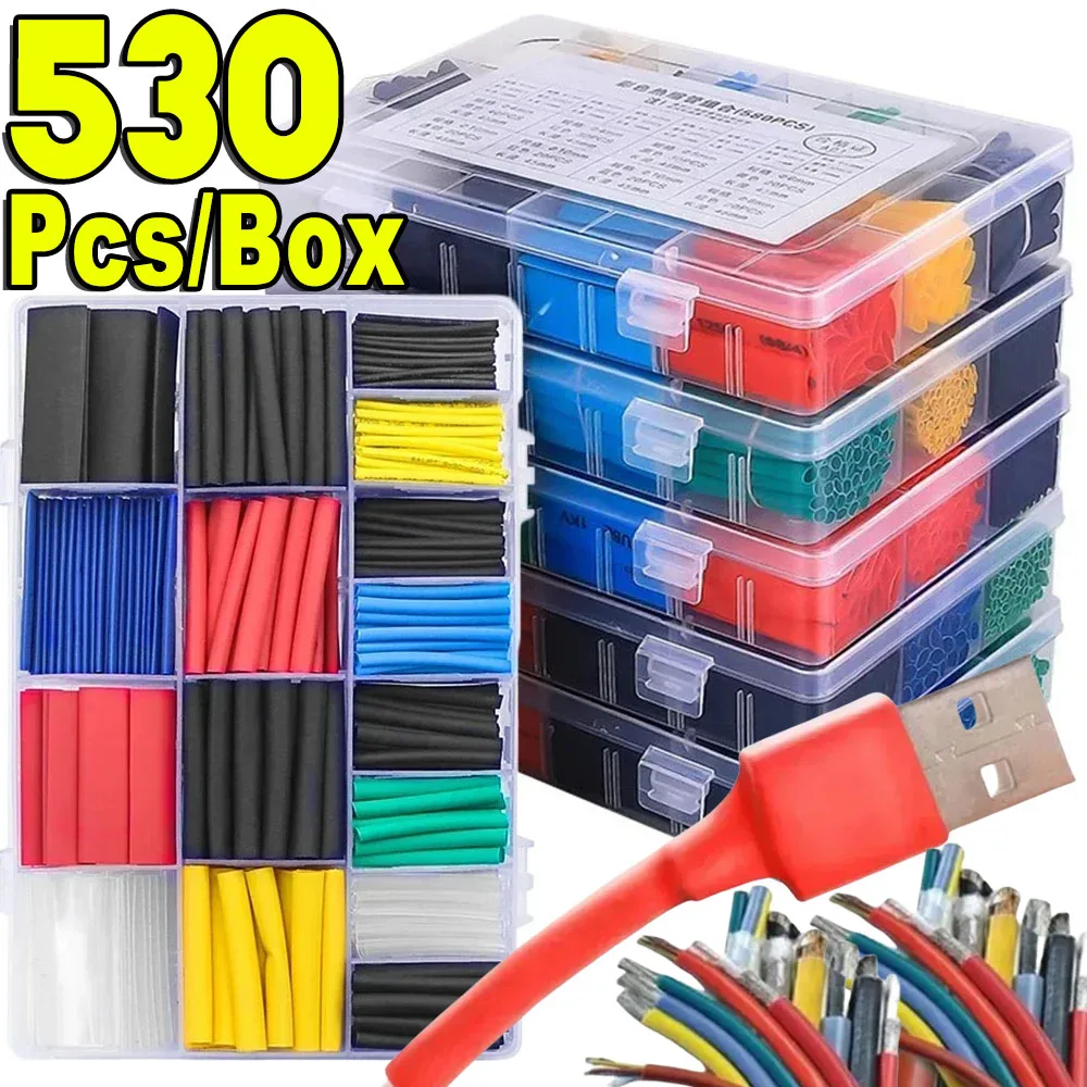 Heat Shrink Tube Kit Thermoresistant Tubing Heat Shrink Wire Wrapping Electrical Connection Cable Insulation Sleeved Protecter