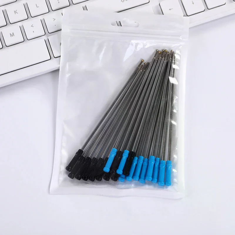 10 Pcs/lot Rotating Metal Pen Refill Special Ballpoint Pen Refill Rod Cartridge Ink Recharge Black Blue Ink 11.6cm