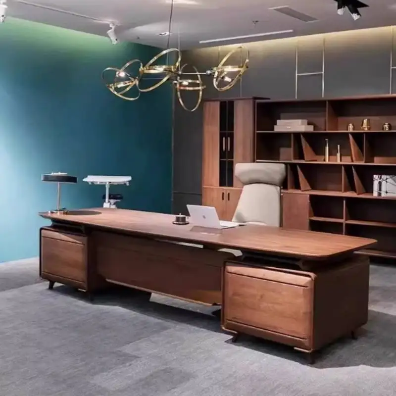Brown Drawers Executive Office Desk Luxury Manager Modern Computer Office Desks Standing Large Mesa Para Computador Furniture