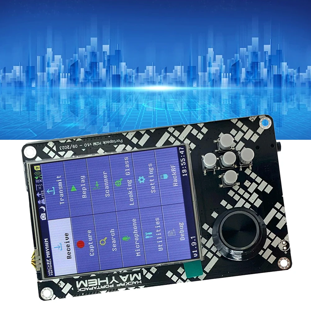PortaPack H2M إصدار التوقيع لـ HackRF One R9 V1.9.1 SDR راديو MAX2839 جهاز استقبال راديو محمول 10.00MHZ TCXO شاشة 3.2 بوصة