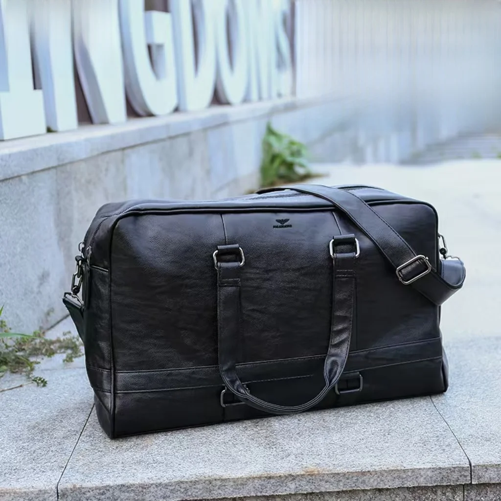 

F Men's Large Capaci ort Trip Travel Bag Handheld Crossbody Faionable Busin Casual Leather Handbag