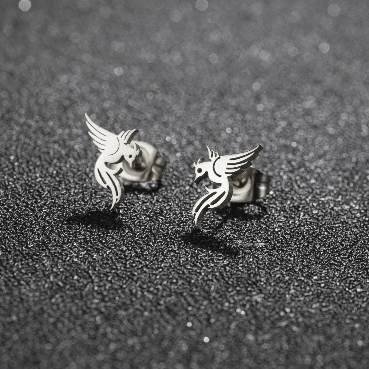 Tragus Piercing Stainless Steel Phoenix Earrings Stud Minimalist Style Mini Personalized Animal Lucky Ear Tragus Jewelry