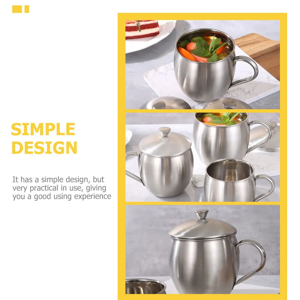 

500Ml Stainless Steel Milk Cup Smooth Wear-Resistant Desktop Coffee Mug for Home Office Use Comfort Grip Daily Beverage