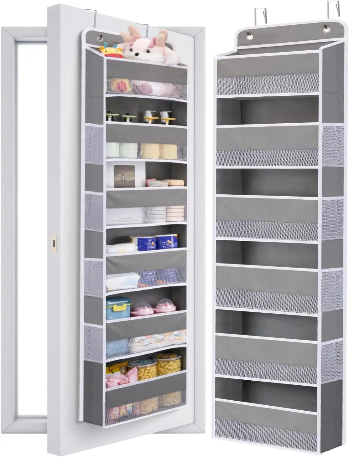 

6-Shelf Over The Door Organizer, 50lbs Load Heavy Duty Back of Door Hanging Organizer Storage, Behind Closet Door Organi