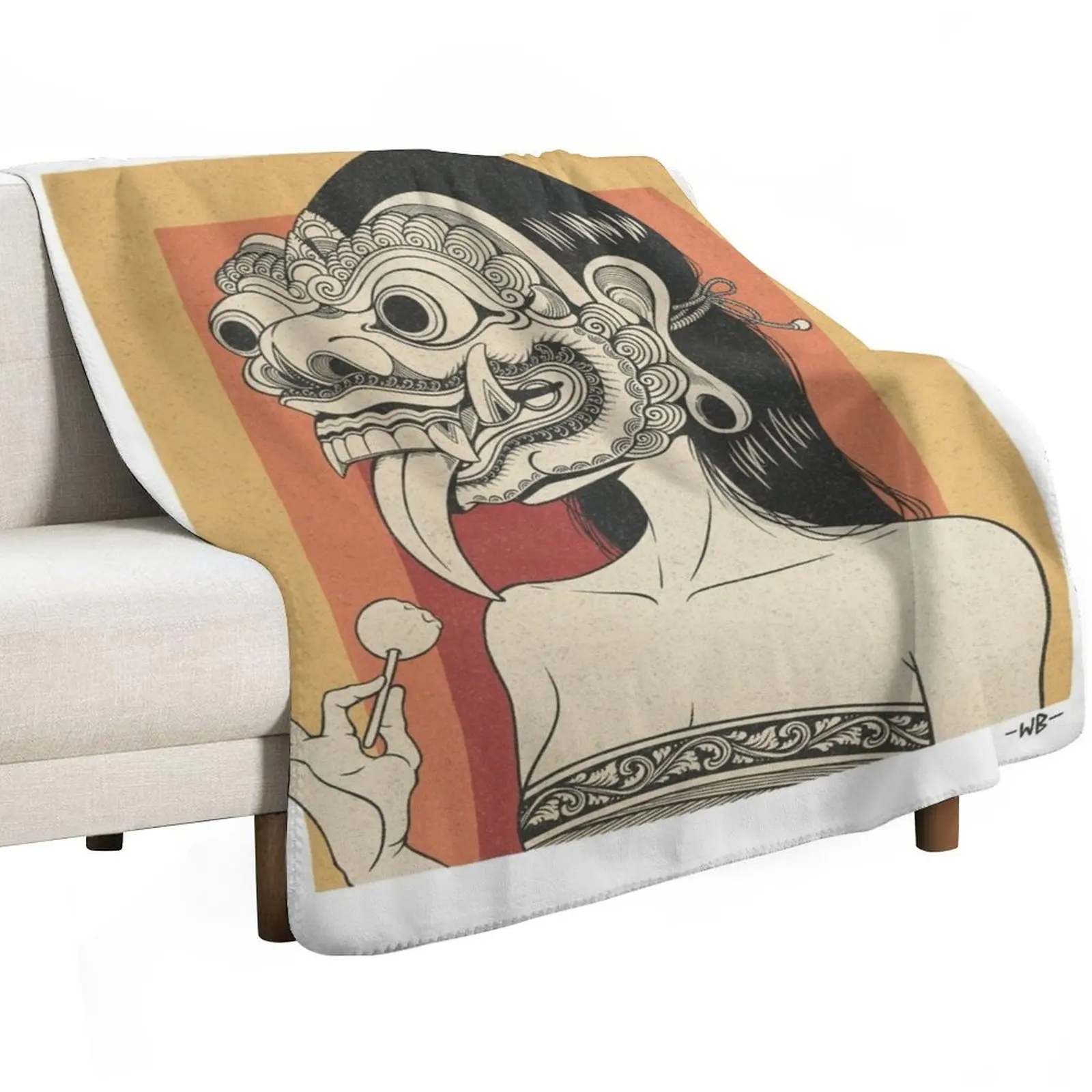 Rangda Lolipop Throw Blanket Personalized Gift Flannel Plush Soft Big Decorative Sofas Sofa Blankets