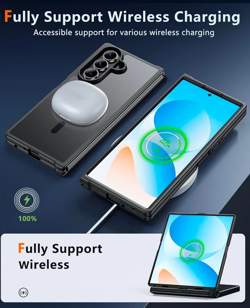 UYUXIO Magnetische Handyhülle für Samsung Galaxy Z Fold 7 8 Ultra, kabellose Ladehüllen, durchscheinende, schlanke Schutzhülle mit Magnet. – Detail 7
