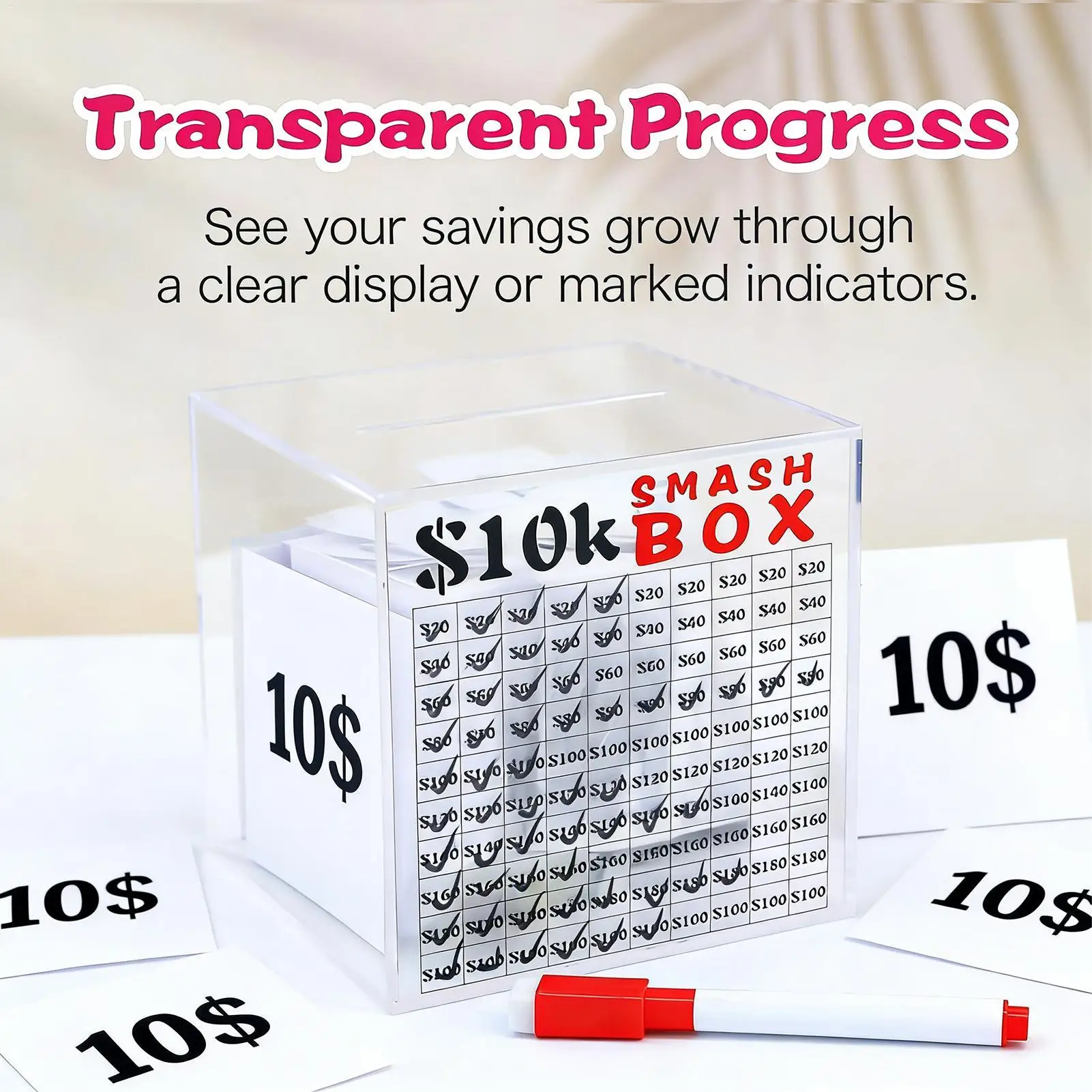 

Ящик для экономии денег, прозрачный небьющийся акриловый большой банк, денежный ящик для детей, компании, офиса, кабинета, спальни, гостиной, дня рождения