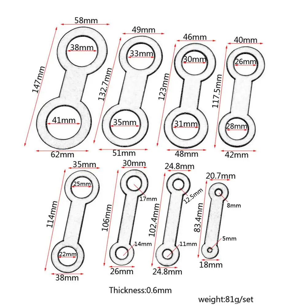 

8 PCS/Set Saxophone Adjustment Pad Leveling Tool Rings Iron Repair Instrument Pads