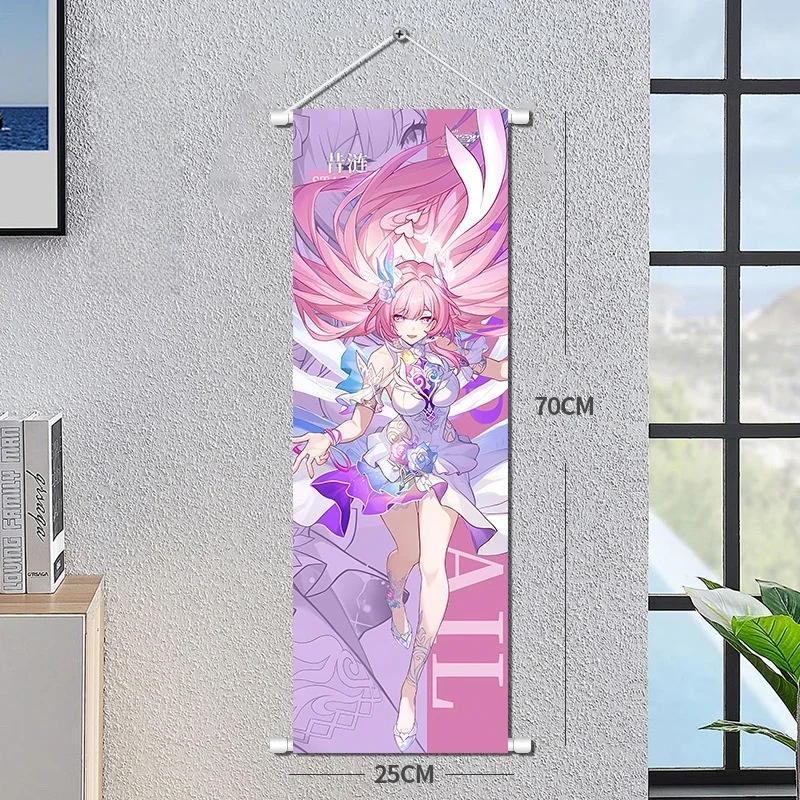 Honkai Star Rail Figure Scroll Canvas Painting Cyrene Phainon Sparkle Home Decor Wall Hanging Anime Poster Wall Art Gift